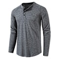 Pikkukuva 2 / 7: Miesten Yksivärinen Pitkähihainen Napitettava Pusero Dark gray XL