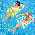Miniatyrbild 3 av 7: Uppblåsbara Poolflottar 4-i-1 Poolhängmatta, Portabel Flytande Stol Säng blue