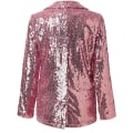 Miniatyrbilde 7 av 8: Lett Blazer for Kvinner med Lange Ermer, Enkelt Knapp og Smal Passform Pink M