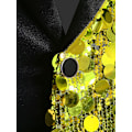 Miniatyrbild 4 av 5: Herrar Sequin Blazer Kostym En Knapp Slim Fit Sequin Jacka Black 36