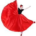 Miniatyrbilde 1 av 4: Dame Sateng Full Sirkel Ankel Lengde Swing Langt Skjørt Magdans Kostyme Red 85cm
