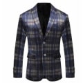 Miniatyrbild 1 av 8: Chambray blazer för män Enkel och snygg Purple 56