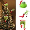 Fluffig Grön Grinch Julgransdekoration Hand
