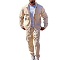 Miniatyrbild 1 av 7: Sweatsuits för män Långärmad Casual 2-delad Brown L