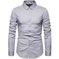Pikkukuva 1 / 4: Miesten Slim Cotton Pitkähihainen Napit-Paita Gray XL