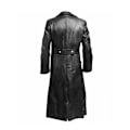 Miniatyrbild 5 av 6: Herrar Läder Trenchcoat Full Längd Vintage Konstläderjacka Wine Red 3XL