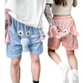 Pikkukuva 3 / 4: Hauskat Elefantti-Shortsit, Söpöt ja Upeat Elefantti-Pyjama-Shortsit Pink 4XL