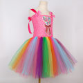 Miniatyrbillede 3 af 9: Regnbue Slik Tutu Kjole til Piger med Pandebånd Fødselsdag Karneval Fest Style 2 10-12Y