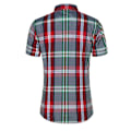 Pikkukuva 3 / 7: Miesten Ruudullinen Rento Lyhythihainen Napitettava Pukeutumispaita Red 4XL