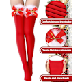 Miniatyrbillede 3 af 7: Julebue Top Thigh Highs Strømper og Røde Handsker Outfit Red