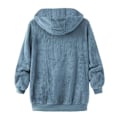 Miniatyrbillede 3 af 5: Dametøj Sherpa Jakke Fuzzy Lynlås Hoodie Oversized Fleece Jakker Light Grey XS