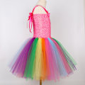 Miniatyrbillede 5 af 9: Regnbue Slik Tutu Kjole til Piger med Pandebånd Fødselsdag Karneval Fest Style 1 2-3Y