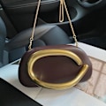 Miniatyrbild 7 av 7: PU Läder Dam Aftonväskor Choklad Clutch Handväska Silver
