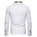 Miniatyrbillede 3 af 10: Mænds Langærmet Plaid Patchwork Lapel Casual Skjorte White L