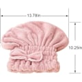 Miniatyrbillede 2 af 5: 2 stk. Mikrofiber Hår Tørre Hætter, Ekstra Bløde & Ultra Absorberende Pink+Beige