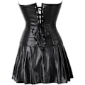 Pikkukuva 5 / 7: Naisten Punk Rock -tyylinen keinonahkainen steampunk-korsettisetti 4XL