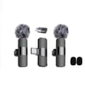 Miniatyrbillede 1 af 7: Trådløs Lavalier Mikrofon Audio Video Optagelse Mini Mic Til iPhone Android