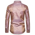 Miniatyrbillede 3 af 4: Mænds Casual Langærmet Lapel Trykt Knapløs Skjorte Khaki XL