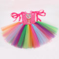 Miniatyrbillede 8 af 9: Regnbue Slik Tutu Kjole til Piger med Pandebånd Fødselsdag Karneval Fest Style 1 2-3Y