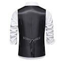 Miniatyrbillede 3 af 10: Mænds Slim Fit Dobbeltbrystet Suit Vest Dark Gray S