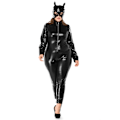 Pikkukuva 11 / 11: Plus-kokoinen Spandex Wetlook Bodysuit Catsuit Jumpsuit -asu M