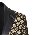 Miniatyrbild 3 av 5: Mans paljettdräkt Slim Fit Jacka Bröllopsbal Blazer gold M