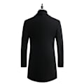 Miniatyrbillede 2 af 9: Mænds Trenchcoat i Uldblænding, Slank Pasform, Overfrakke Black M
