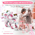 Miniatyrbillede 5 af 8: Fjernstyret Robot Hund, RC Interaktiv Intelligent Gående Dansende Robot Legetøj PINK