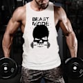 Pikkukuva 7 / 7: Miesten Kuntosali Bodybuilding Stringer Tank Top White 3XL