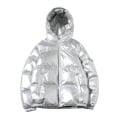 Miniatyrbild 1 av 3: Hooded Full Zip Metallic Shiny Down Coat för män silver M