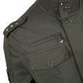 Miniatyrbilde 3 av 8: Lett Militærjakke i Bomull med Stående Krage for Menn Army Green 4XL