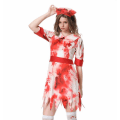 Pikkukuva 6 / 9: Naisten Zombien Hoitajan Asuste Pääkoristeella Halloween-Asuste M