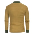 Miniatyrbillede 3 af 5: Mænds Casual Stribet Langærmet Skjorte Polo Shirts Yellow 3XL