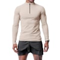 Miniatyrbillede 1 af 6: Mænds Langærmet Trøje med Lynlås - Hurtigtørrende Sweatshirt Beige 4XL