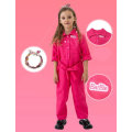 Miniatyrbillede 7 af 8: Pige Pink Jumpsuit med fastgjort hovedbeklædning XL