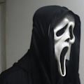 Miniatyrbild 3 av 5: Halloweenmask, demonskrik, grimasmask, rolig dödsmask, skrämmande skelettmask, vargmord mask, påskskräck, svart mantel, dödsgud, skelettmask