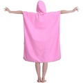 Miniatyrbild 4 av 4: Unisex badrock Poncho strandhandduk mikrofiber Snabbtorkande badrock Poncho med huva Badhandduk (rosa) pink
