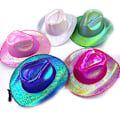 Miniatyrbild 6 av 8: Disco Luminous Cowboy Hat Glödande Light Bar Cap Black