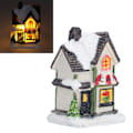 Miniatyrbild 1 av 8: Julbyhus LED julhartshus i harts med LED-ljus batteridrivet