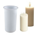 Miniatyrbild 1 av 3: Silikonljusform DIY Ribbad Stearinljus vit white