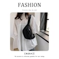 Miniatyrbild 2 av 3: Brustväska Bananväska för kvinnor Sling Crossbody Midjepaket Canvas Running Midjeväska Casual Fanny Packs Sport Half Moon Bältesväska svart 29x13x10cm black