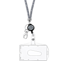 Miniatyrbild 3 av 3: Diamant Arbetskort Dokument Badge Dubbelanvändning Transparent Hård PC Kort Set Diamant Mobiltelefon Rep Halsband Grå