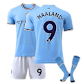 Miniatyrbilde 1 av 2: Ny Manchester City drakt 2022-2023 Fotballdrakt Kits Barn Herr Mci Jersey HAALAND 9 Kids 20(110-120)