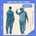 Pikkukuva 3 / 3: nug Fit Unisex Vuxen Onesie Pyjamas, Flanell Cosplay Animal One Piece Halloween kostym ovkläder Hemkläder Q Mike 105cm V Sulley S