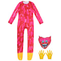 Miniatyrbilde 2 av 4: Poppy Playtime Huggy Wuggy Cosplay Kostyme Jumpsuit + Hansker W 150Y