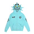 Miniatyrbillede 2 af 2: Gotisk Punk Sweatshirt Streetwear Print Langærmede Hættetrøjer Casual Zipper Jakke Hættetrøjer Y2k Skull Unisex Cardigan - F XL