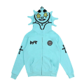 Miniatyrbillede 2 af 2: Gotisk Punk Sweatshirt Streetwear Print Langærmede Luvtrøjer Casual Zipper Jakke Hættetrøjer Y2k Skull Unisex Cardigan - F XXXXL