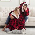 Filt Sweatshirt Oversized hoodie Yz Red and black check
