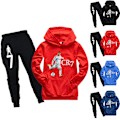 Miniatyrbillede 3 af 6: Ronaldo CR7 Børne Hoodie Sweatshirt Trøje Toppe+Bukser Træningsdragt Outfits Sort V . Black 130cm