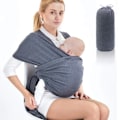 Miniatyrbillede 1 af 5: Baby - Nyfødt op til 15 kg Elastisk bæresele - Mørkegrå -